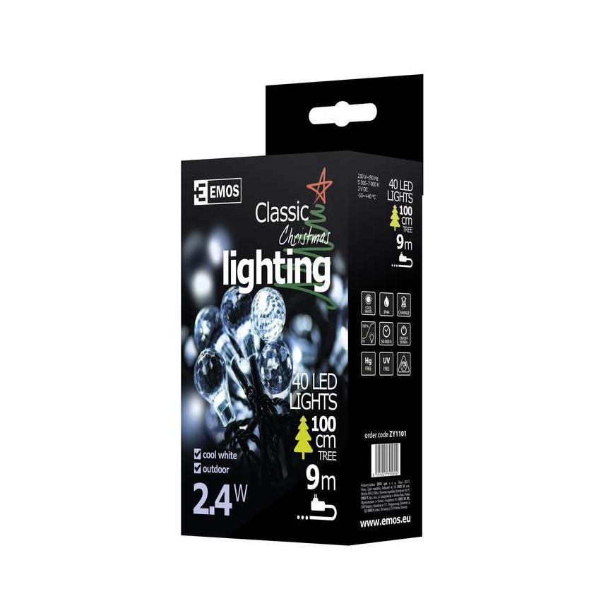 Emos ZY1101 - Karácsonyi dekoráció lánc szabadtéri IP44 4m 40xLED