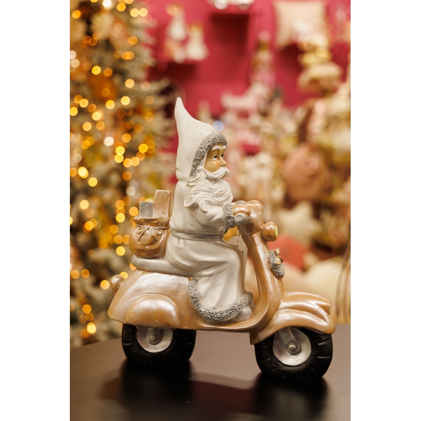 Karácsonyi dekoráció 33 cm Mikulás motorral