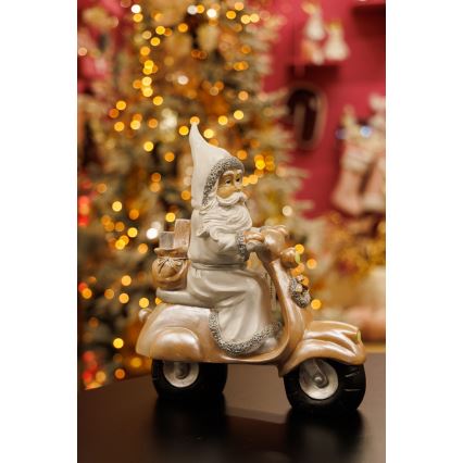 Karácsonyi dekoráció 33 cm Mikulás motorral