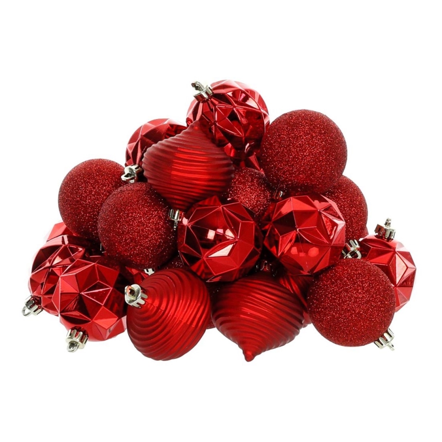 Karácsonyi díszkészlet 30 db piros