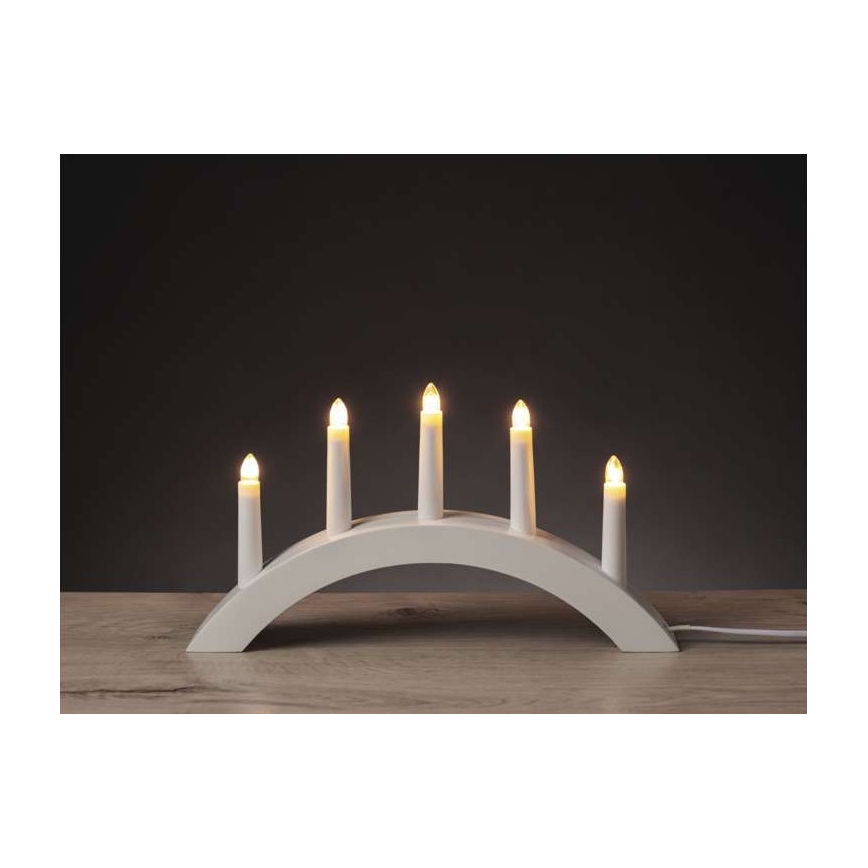 Karácsonyi gyertyatartó 5xE10/15W/230V fehér
