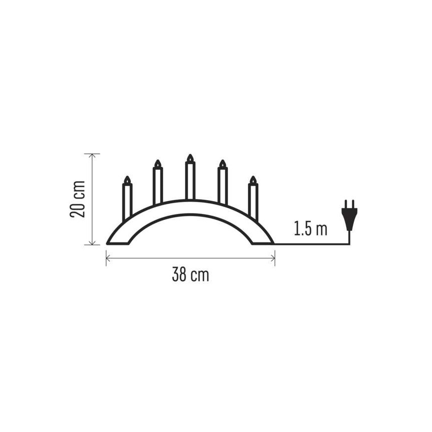 Karácsonyi gyertyatartó 5xE10/15W/230V szürke
