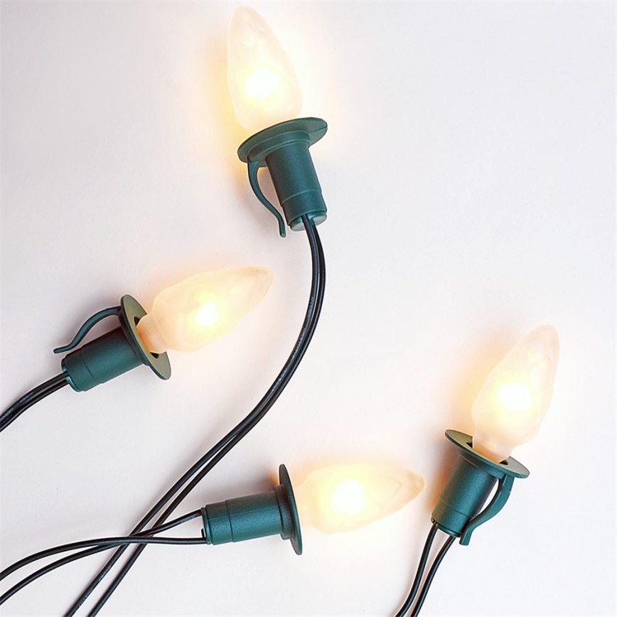 Karácsonyi lánc 7,7 m CONE 12xE10/230V  fehér, Európában készült