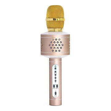 Karaoke mikrofon, 6 W / 5 V, 1500 mAh, Bluetooth, arany