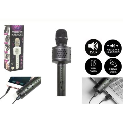 Karaoke mikrofon, 6W/5V, 1500 mAh, Bluetooth, fekete