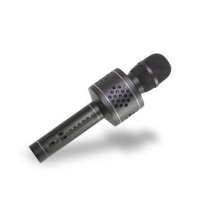 Karaoke mikrofon, 6W/5V, 1500 mAh, Bluetooth, fekete
