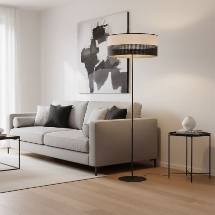 KARBON állólámpa 1xE27/15W/230V fekete/szürke