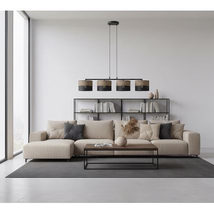 KARBON kábeles függőlámpa 4xE27/15W/230V fekete/barna