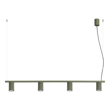 KARBON kábeles függőlámpa 4xGU10/10W/230V zöld