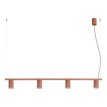 KARBON kábellel függesztett csillár 4xGU10/10W/230V narancssárga