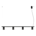 KARBON zsinóros függeszték 4xGU10/10W/230V fekete