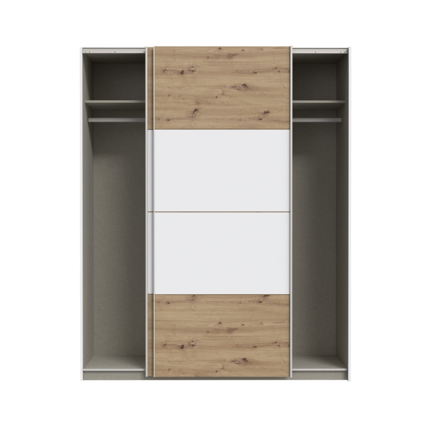 KARO gardróbszekrény 170x210 cm fehér/artisan tölgy