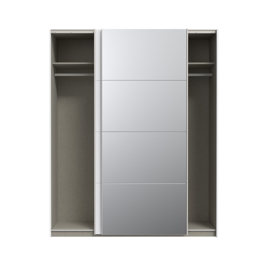 KARO gardróbszekrény tükörrel 170x210 cm fehér