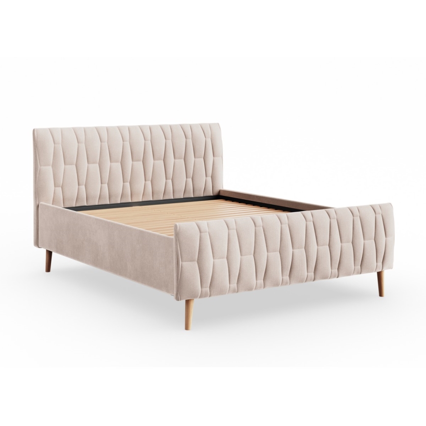 Kárpitozott ágy matrac nélkül FLORA 160x200 cm bézs színű