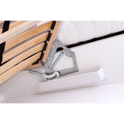 Kárpitozott ágy matraccal és beépített tárolóval VIOLET 160x200 cm bézs