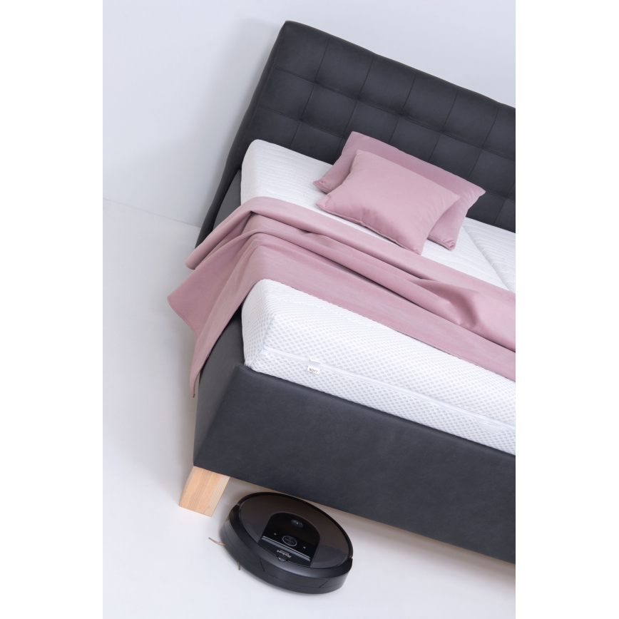 Kárpitozott ágy matraccal és tárolórekesszel VIOLET 180x200 cm antracit