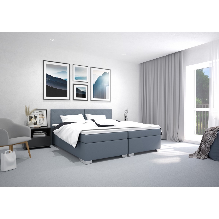 Kárpitozott ágy matraccal IDA 90x200 cm kék
