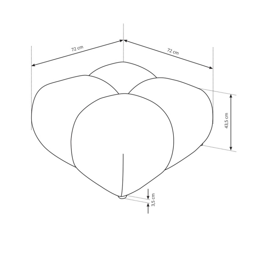 Kárpitozott ALMADA puff 72x72 cm, krémszínű