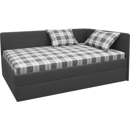 Kárpitozott heverő univerzálisan balra/jobbra szerelhető fejvéggel ARLY 110x200 cm antracit/fehér