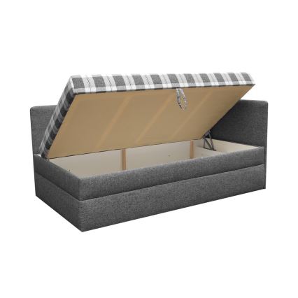 Kárpitozott heverő univerzálisan balra/jobbra szerelhető fejvéggel ARLY 110x200 cm antracit/fehér