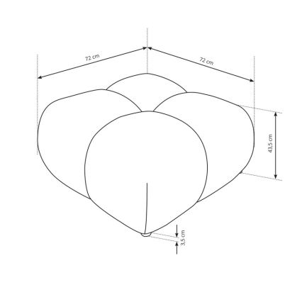 Kárpitozott puff ALMADA 72x72 cm bézs