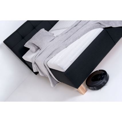 Kárpitozott tárolós ágy MARIA 180x200 cm, matrac nélkül, antracit