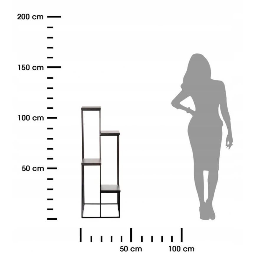 Virágállvány KASKADA 110x40 fekete