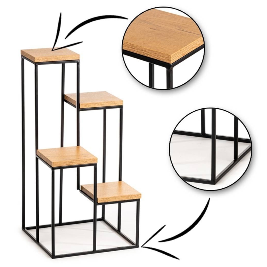 Virágállvány KASKADA 70x34 fekete/barna
