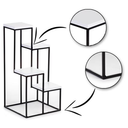 Virágállvány KASKADA 70x34 fekete/fehér