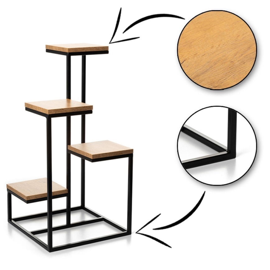 Virágállvány KASKADA 79x40 fekete/barna