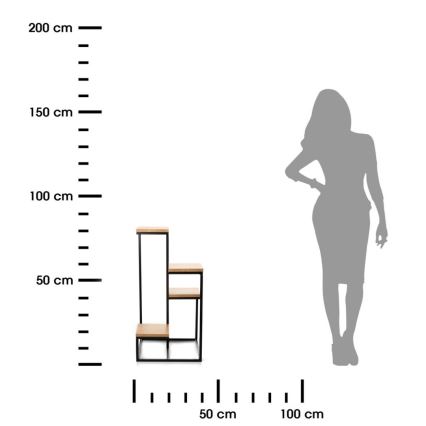 Virágállvány KASKADA 79x40 fekete/barna