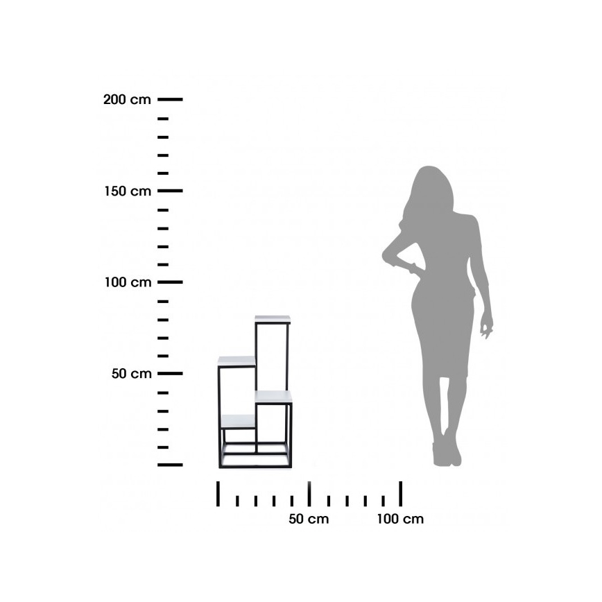 Virágállvány KASKADA 79x40 fekete/fehér