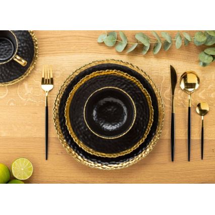 Kerámia tál KATI 11,5 cm fekete/arany