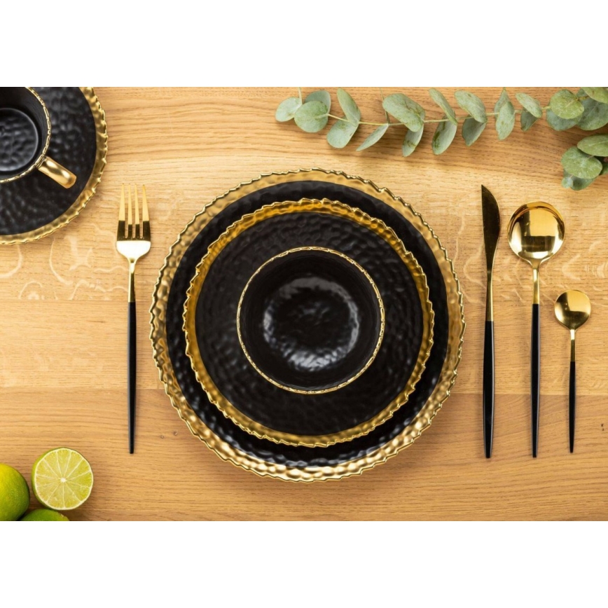 Kerámia tál KATI 11,5 cm fekete/arany