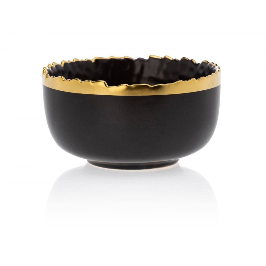 Kerámia tál KATI 11,5 cm fekete/arany