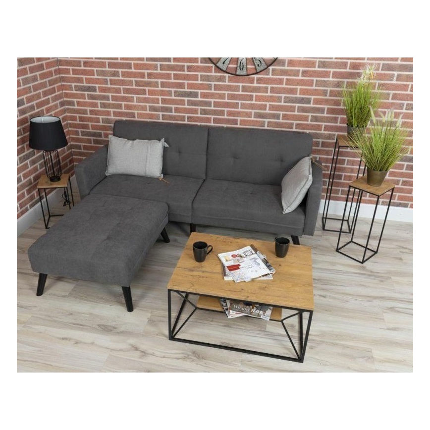 Kávéasztal BASICLOFT 40x80 cm fekete/barna