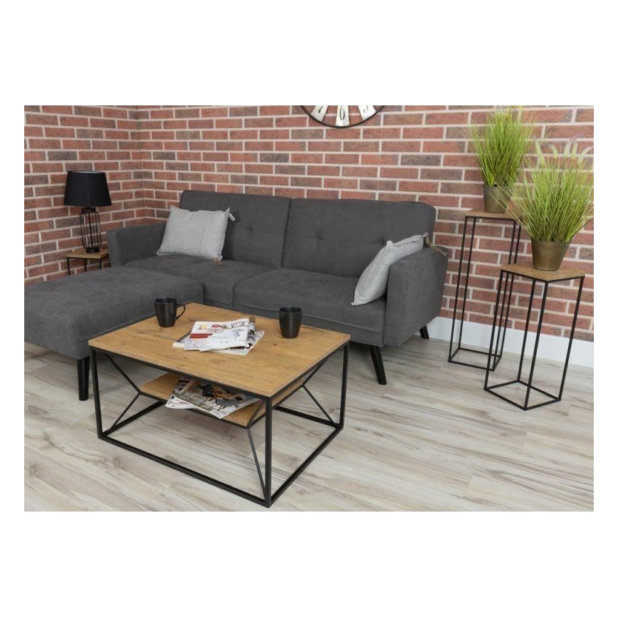 Kávéasztal BASICLOFT 40x80 cm fekete/barna