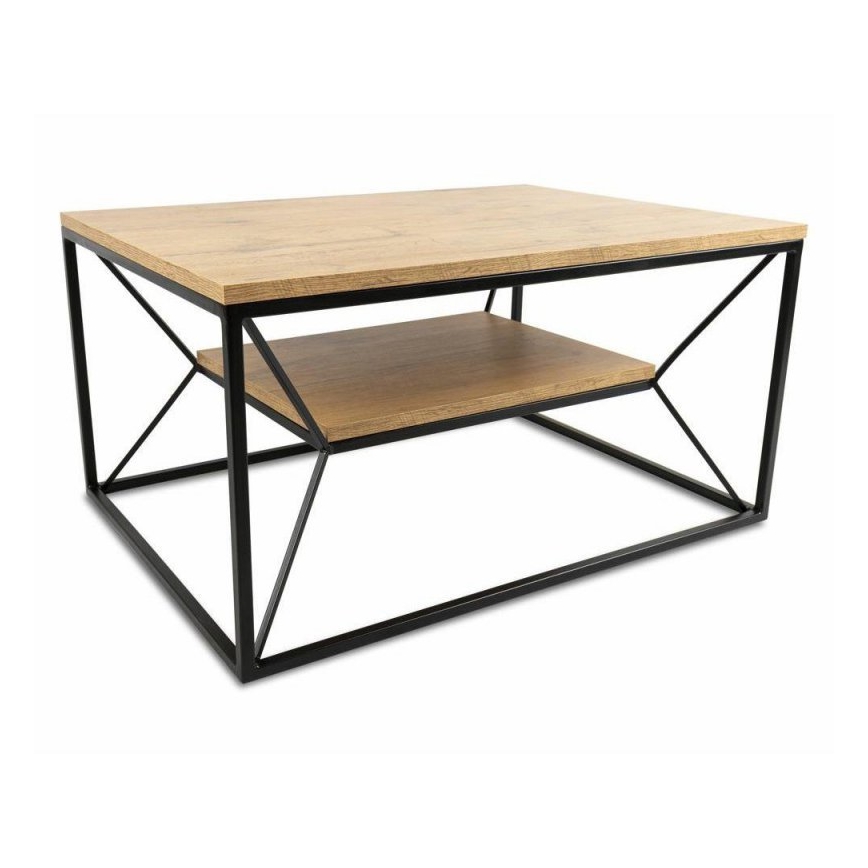 Kávéasztal BASICLOFT 40x80 cm fekete/barna