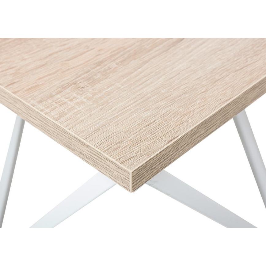 Kávéasztal CURVED 62x62 cm fehér/barna