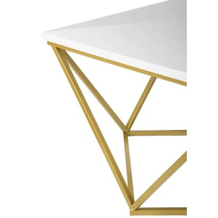 Kávéasztal CURVED 62x62 cm sárgaréz/fehér