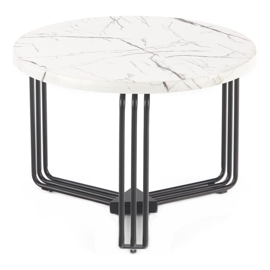 Kávésasztal ANTICA 41x55 cm fekete/márvány dekoráció