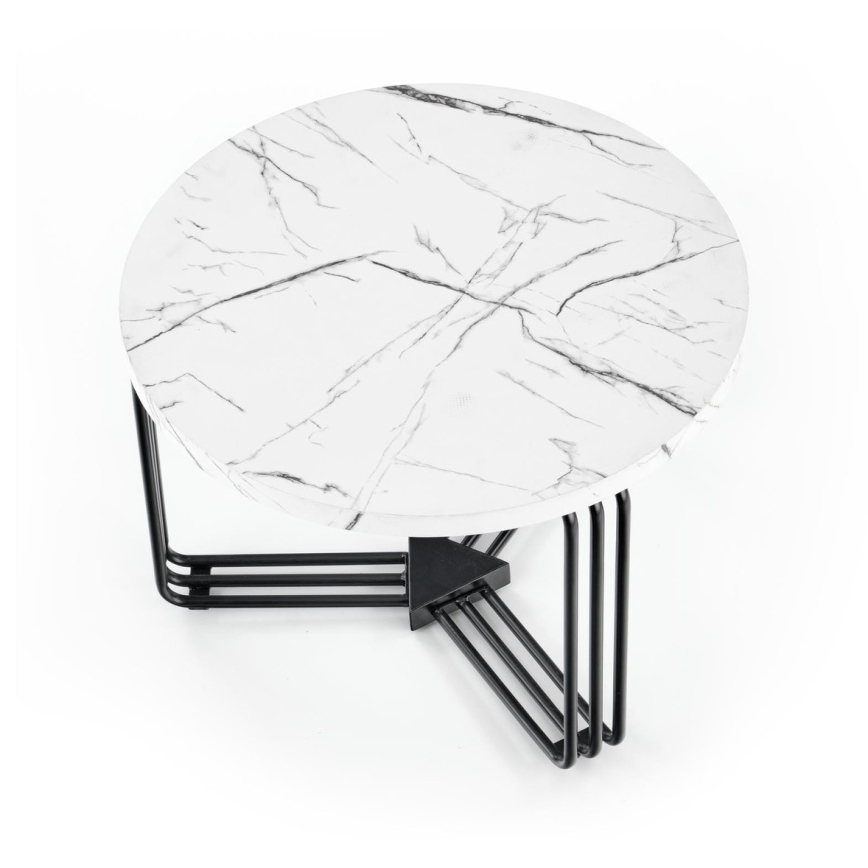 Kávésasztal ANTICA 41x55 cm fekete/márvány dekoráció