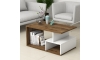 Kávésasztal ARTE 42x90 cm fehér/barna