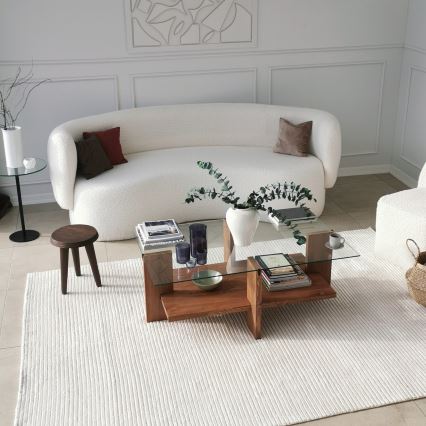 Kávésasztal BABYLON 40x105 cm barna/átlátszó