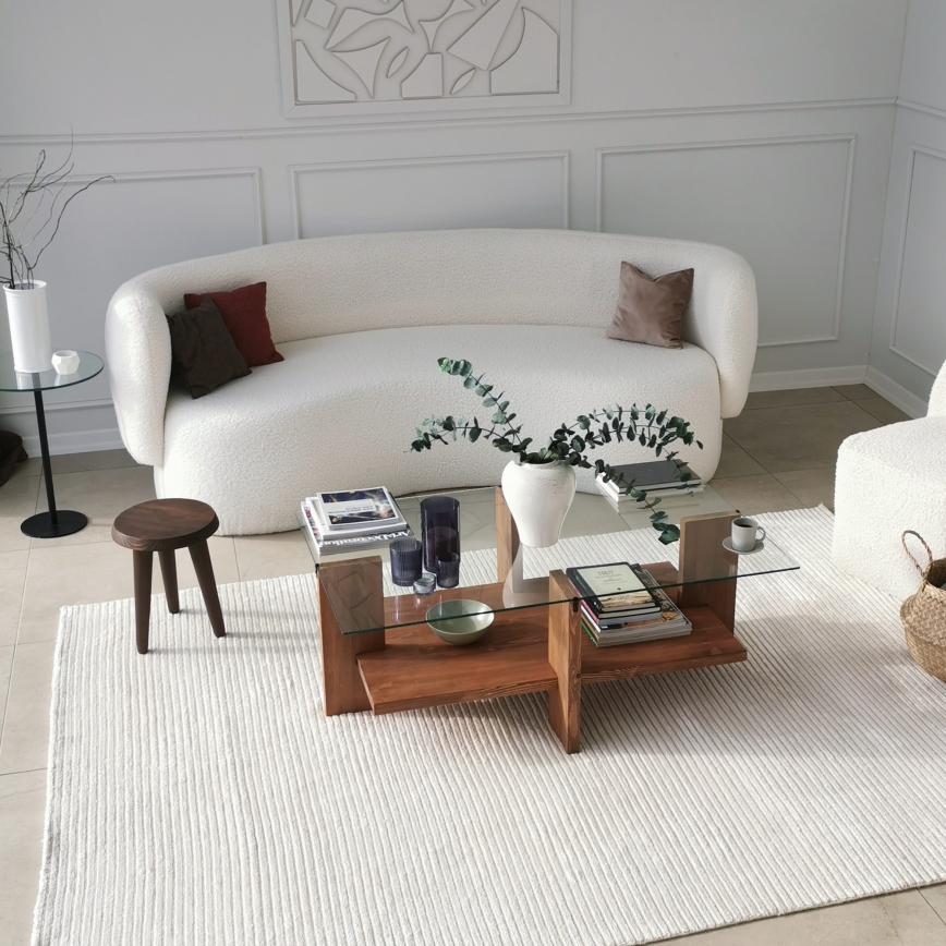 Kávésasztal BABYLON 40x105 cm barna/átlátszó