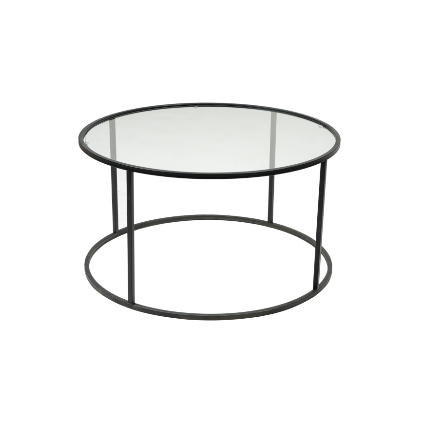 Kávésasztal BERLIN 45x80 cm fekete/átlátszó