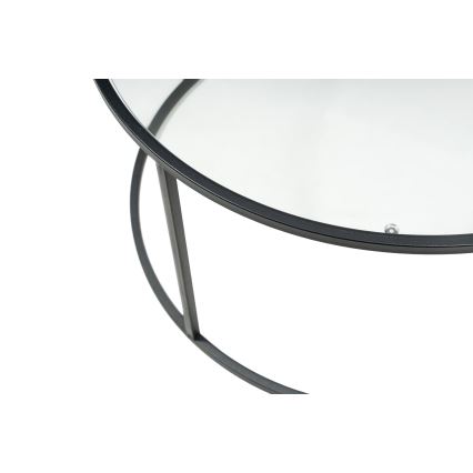 Kávésasztal BERLIN 45x80 cm fekete/átlátszó