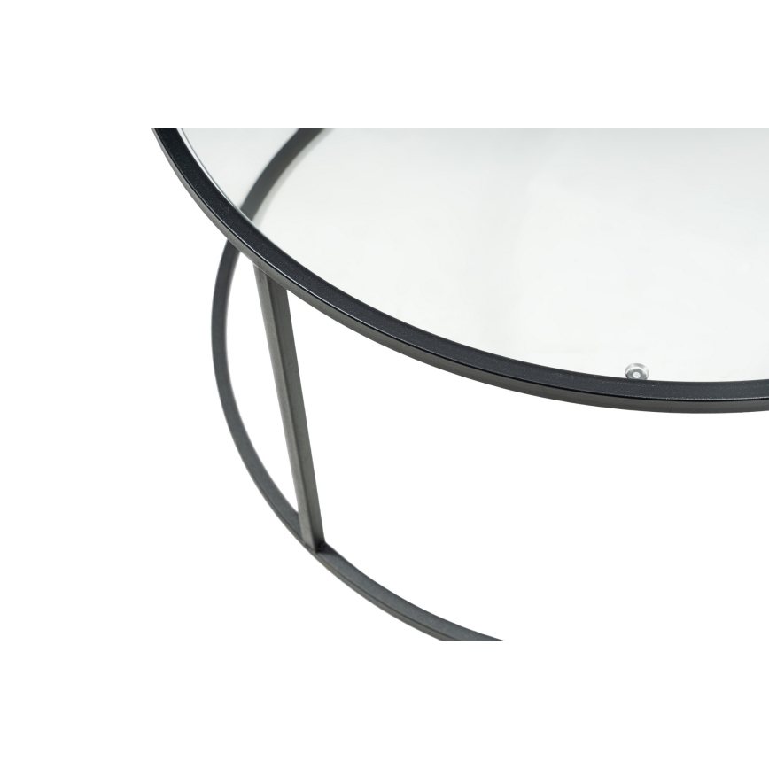 Kávésasztal BERLIN 45x80 cm fekete/átlátszó