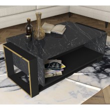 Kávésasztal BIANCO 40,4x106,4 cm fekete/arany
