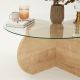 Kávésasztal BUBBLE 35x75 cm barna/átlátszó